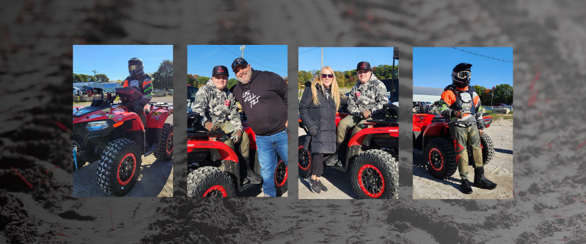 Jackson Fuller, 13, prepares for his Guinness World Record ATV ride using Bullite Offroad Wheels BT-06 Berserker. This image captures Jackson with his CFMOTO ATV, family, and friends as he gears up for the endurance challenge.