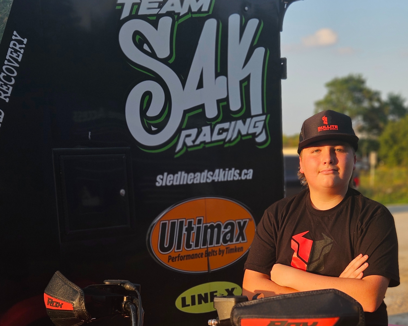 13-year-old Jackson Fuller prepares on his ATV with Bullite's BT 06 Berserker Wheel, ready for his 24-hour Guinness World Record attempt at Orillia's ODAS Park Fairgrounds